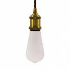 Pendant lamp with twisted textile cable and aluminium lamp holder - Made in Italy - Bulb included