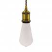 Pendant lamp with twisted textile cable and aluminium lamp holder - Made in Italy