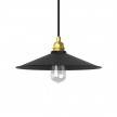 Pendant lamp with textile cable, Swing lampshade and metal details - Made in Italy - Bulb included