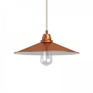 Pendant lamp with textile cable, Swing lampshade and metal details - Made in Italy - Bulb included