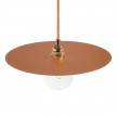 Pendant lamp with textile cable, oversized Ellepi lampshade and metal details - Made in Italy - Bulb included