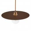 Pendant lamp with textile cable, oversized Ellepi lampshade and metal details - Made in Italy - Bulb included