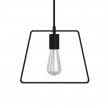 Pendant lamp with textile cable, Duedì Base lampshade and metal details - Made in Italy - Bulb included