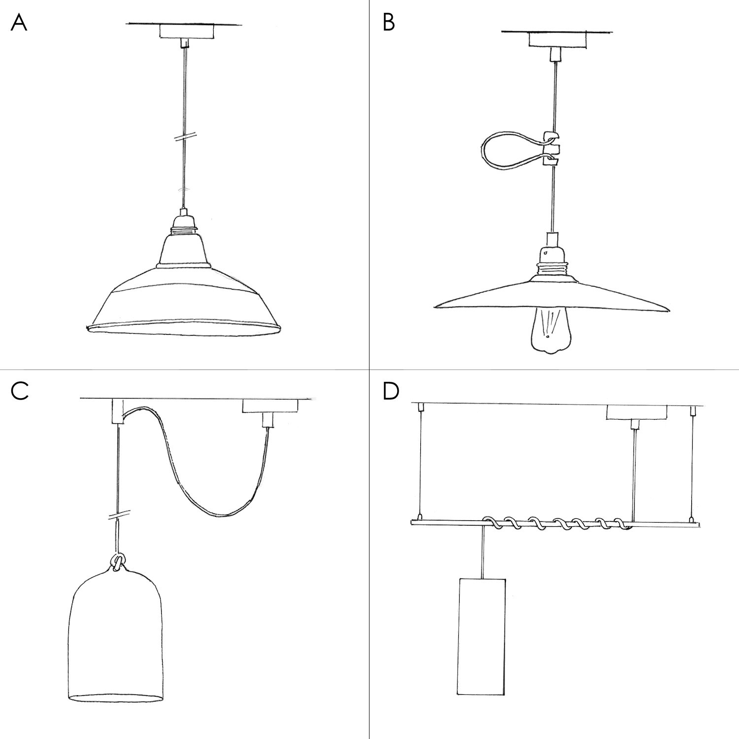 Pendant lamp with textile cable, Duedì Base lampshade and metal details - Made in Italy - Bulb included