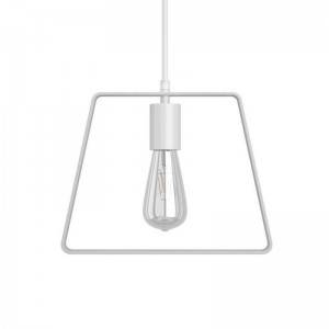 Pendant lamp with textile cable, Duedì Base lampshade and metal details - Made in Italy - Bulb included