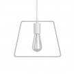 Pendant lamp with textile cable, Duedì Base lampshade and metal details - Made in Italy - Bulb included