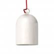 Pendant lamp with textile cable and lampshade Mini Bell XS ceramic shade - Made in Italy - Bulb included