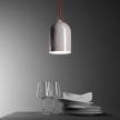 Pendant lamp with textile cable and lampshade Mini Bell XS ceramic shade - Made in Italy - Bulb included