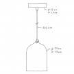 Lámpara colgante hecha en Italia con cable textil, bombilla y pantalla Mini Campana XS de cerámica