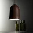 Pendant lamp with textile cable and Bell XL ceramic lampshade - Made in Italy - Bulb included