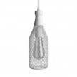 Pendant lamp with textile cable, Magnum bottle lampshade and metal details - Made in Italy - Bulb included