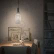 Pendant lamp with textile cable, Magnum bottle lampshade and metal details - Made in Italy - Bulb included