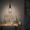 Pendant lamp with textile cable, Magnum bottle lampshade and metal details - Made in Italy - Bulb included