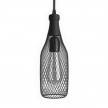 Pendant lamp with textile cable, Magnum bottle lampshade and metal details - Made in Italy - Bulb included