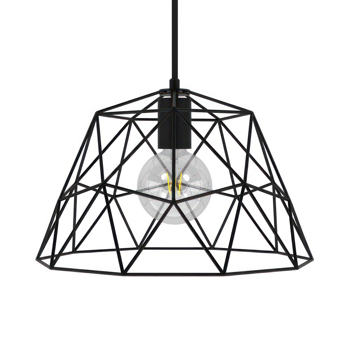 Pendant lamp with textile cable, Dome lampshade and metal details - Made in Italy - Bulb included