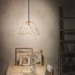 Pendant lamp with textile cable, Dome lampshade and metal details - Made in Italy - Bulb included