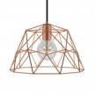 Pendant lamp with textile cable, Dome lampshade and metal details - Made in Italy - Bulb included