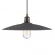 Pendant lamp with textile cable, ceramic Dish lampshade and metal details - Made in Italy - Bulb included