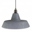 Pendant lamp with textile cable, Industrial ceramic lampshade and metal finishes - Made in Italy - Bulb included