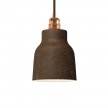 Pendant lamp with textile cable, Vase ceramic lampshade and metal details - Made in Italy - Bulb included