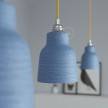 Pendant lamp with textile cable, Vase ceramic lampshade and metal details - Made in Italy - Bulb included