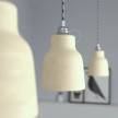 Pendant lamp with textile cable, Vase ceramic lampshade and metal details - Made in Italy - Bulb included