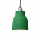 Pendant lamp with textile cable, Vase ceramic lampshade and metal details - Made in Italy - Bulb included