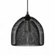 Pendant lamp with textile cable, Ghostbell XL cage lampshade and metal details - Made in Italy - Bulb included