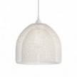 Pendant lamp with textile cable, Ghostbell XL cage lampshade and metal details - Made in Italy - Bulb included