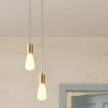 2-light multi-pendant lamp featuring fabric cable and metal finishes