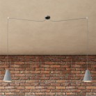 Spider - 2-light multi-pendant Made in Italy lamp featuring fabric cable and concrete lampshade