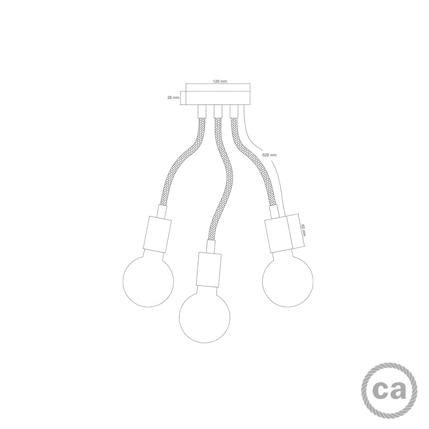 Aplique o plafón articulado Flex 60 de luz difusa con bombilla LED G95