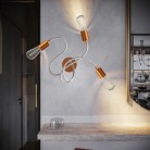 Flex 60 wall or ceiling lamp flexible provides diffused light with LED ST64 light bulb