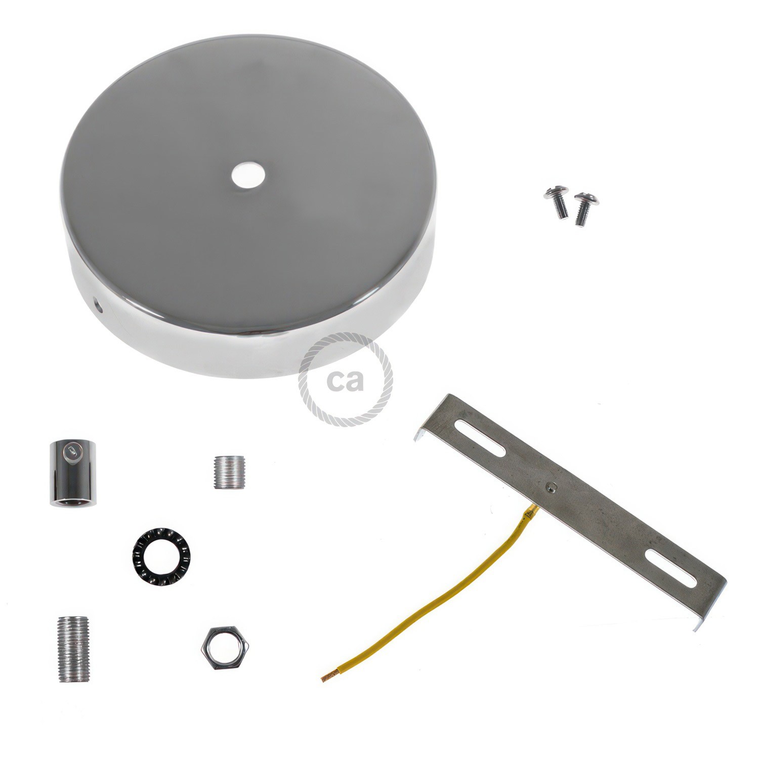 Cylindrical metal ceiling rose kit