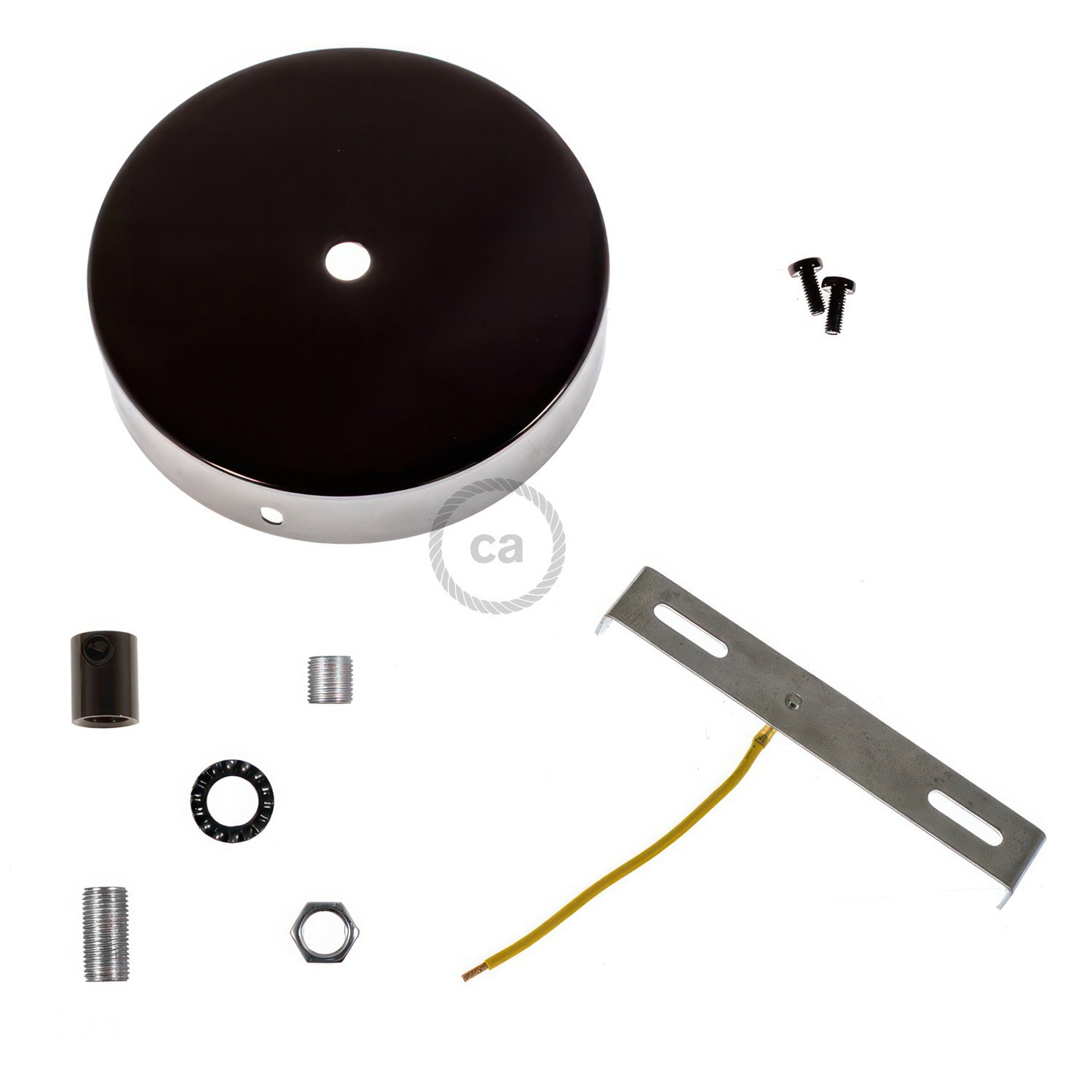 Cylindrical metal ceiling rose kit