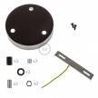 Cylindrical metal 3-hole ceiling rose kit