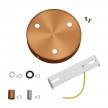 Cylindrical metal 3-hole ceiling rose kit