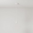 Pendant lamp with textile cable and coloured porcelain details - Made in Italy - Bulb included