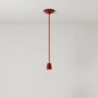 Pendant lamp with textile cable and coloured porcelain details - Made in Italy - Bulb included