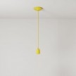 Pendant lamp with textile cable and coloured porcelain details - Made in Italy - Bulb included