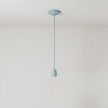 Pendant lamp with textile cable and coloured porcelain details - Made in Italy - Bulb included