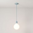 Pendant lamp with textile cable and coloured porcelain details - Made in Italy - Bulb included