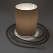 Posaluce in metal with Brown Camelot Cilindro lampshade