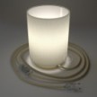 Posaluce in metal with White Lawn Cilindro lampshade