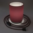 Posaluce in metal with Burgundy Canvas Cilindro lampshade