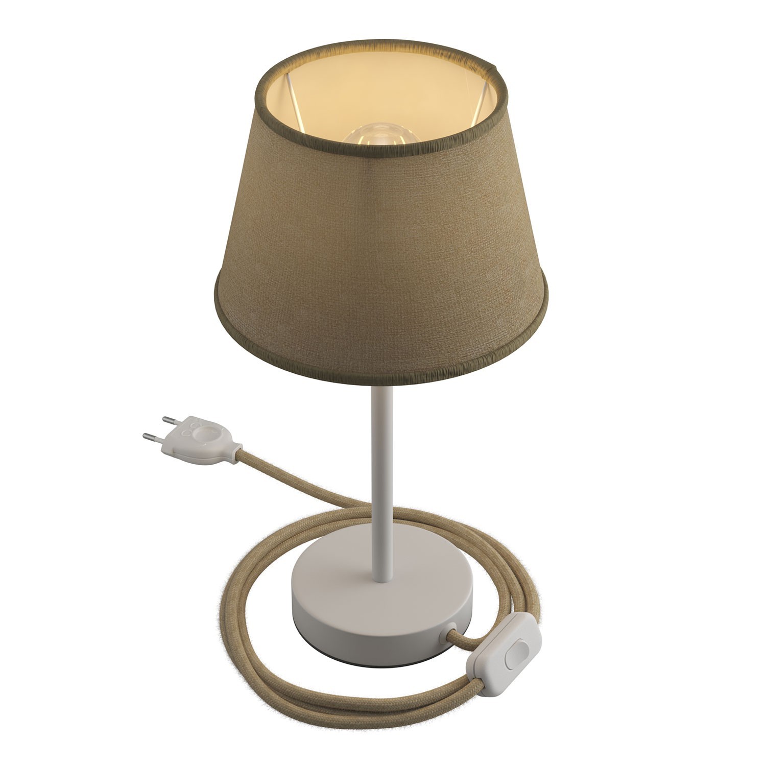 Alzaluce with Impero lampshade, metal table lamp