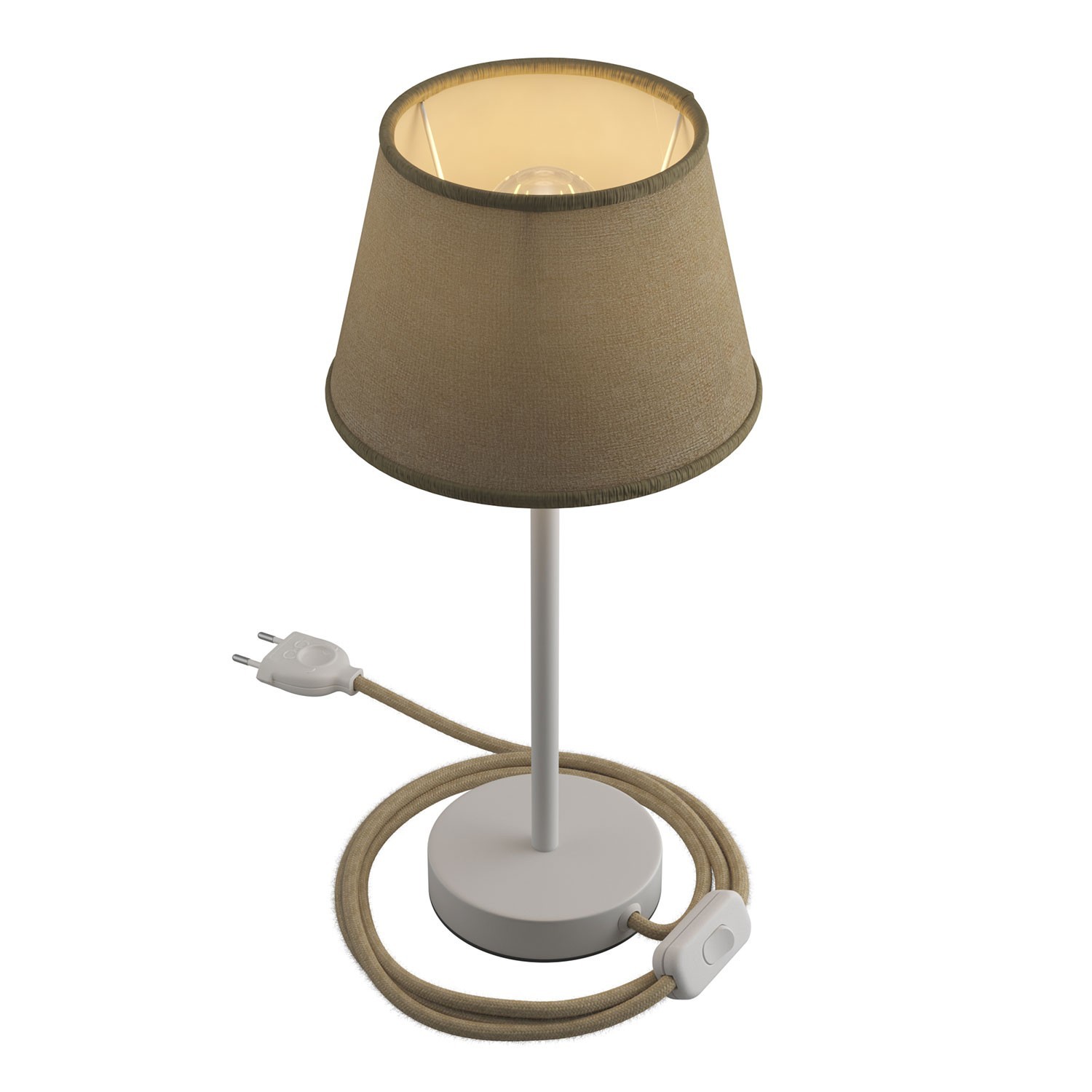 Alzaluce with Impero lampshade, metal table lamp