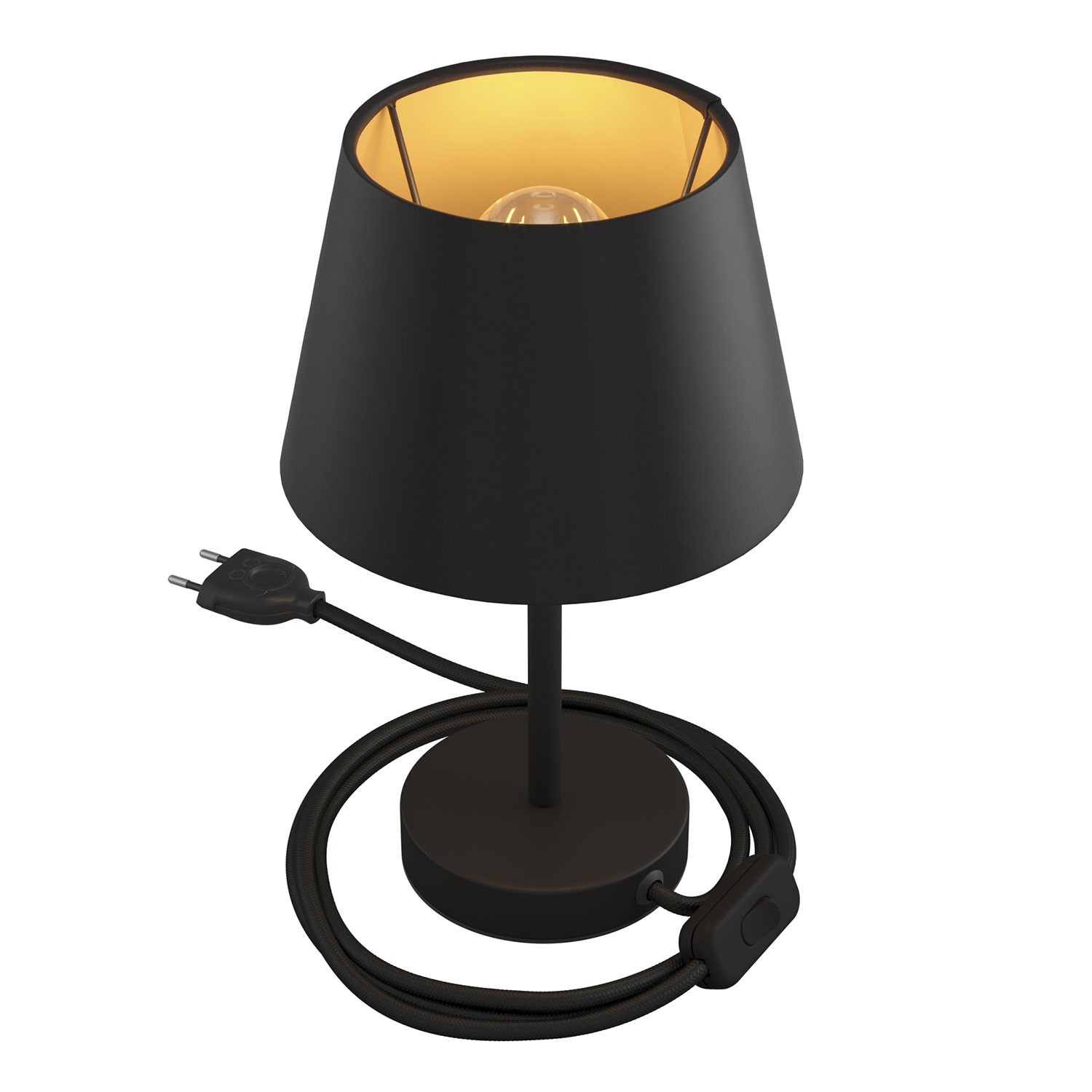 Alzaluce with Impero lampshade, metal table lamp