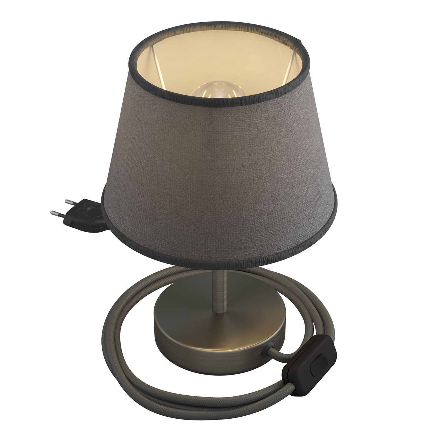 Alzaluce with Impero lampshade, metal table lamp