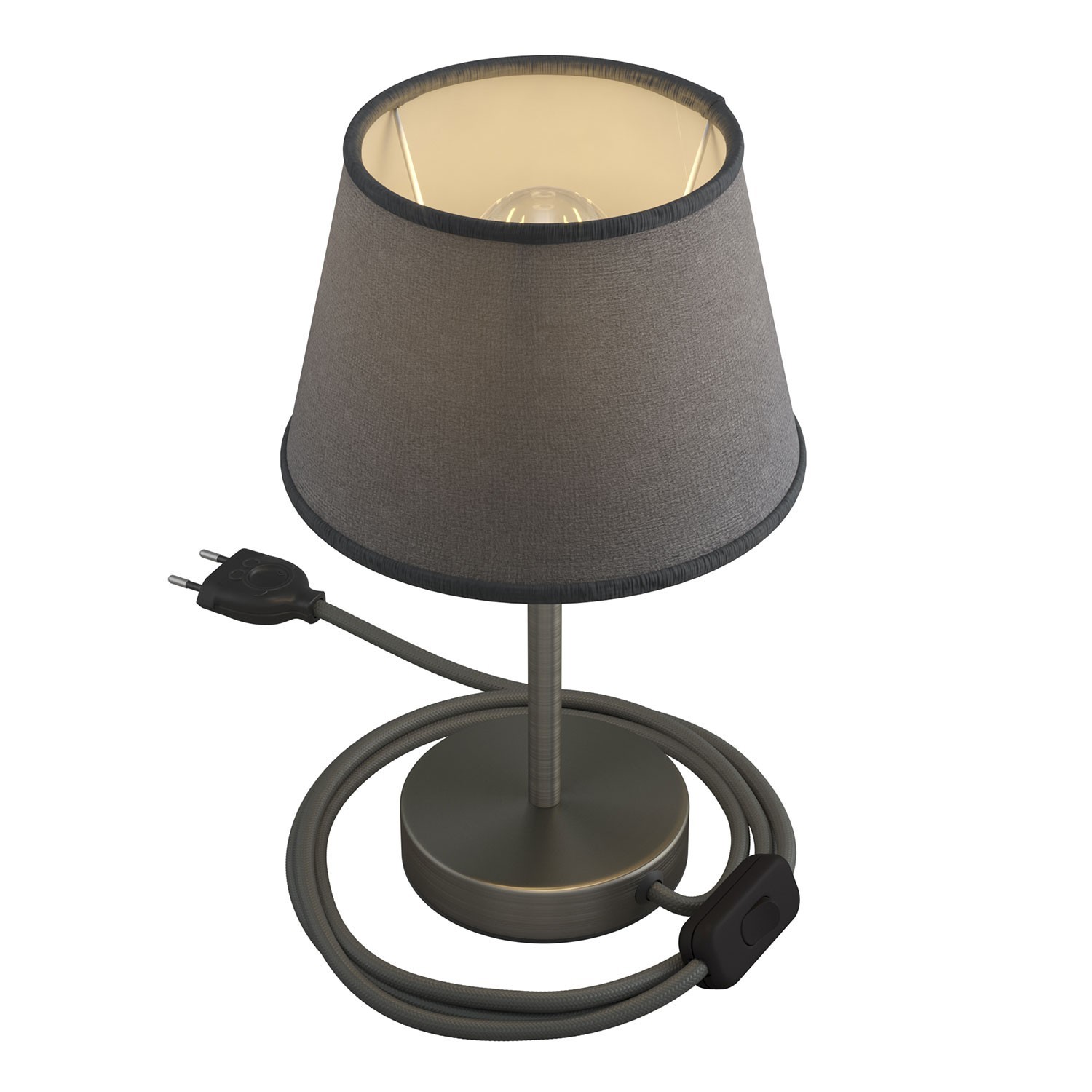 Alzaluce with Impero lampshade, metal table lamp